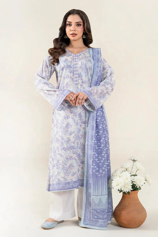 3PC Unstitched Printed Lawn Suit | KLA-3987