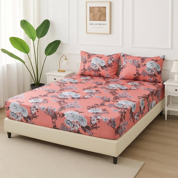 Coral Vintage Rose - Fitted Bedsheet Set