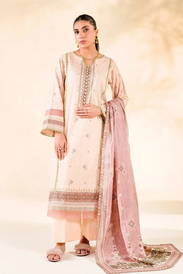 2PC Stitched Printed Lawn Shirt & Dupatta | RTW-KSD-3878