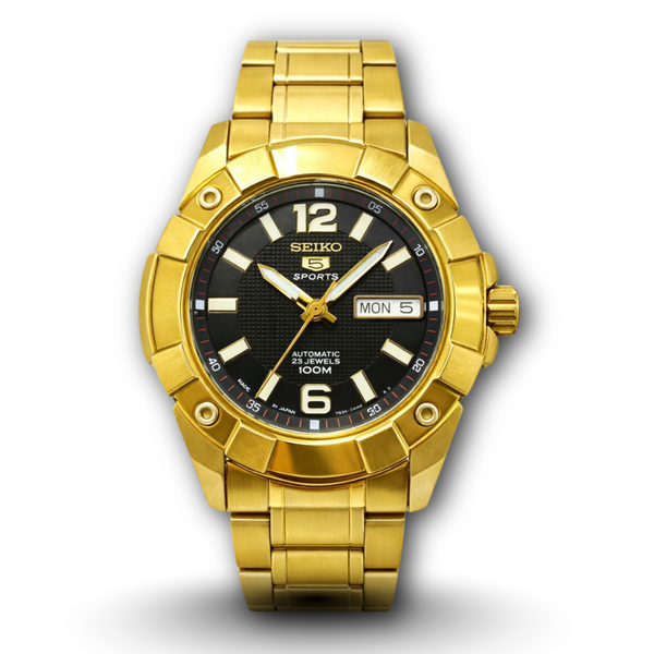Seiko 7s36 automatic golden men's watch