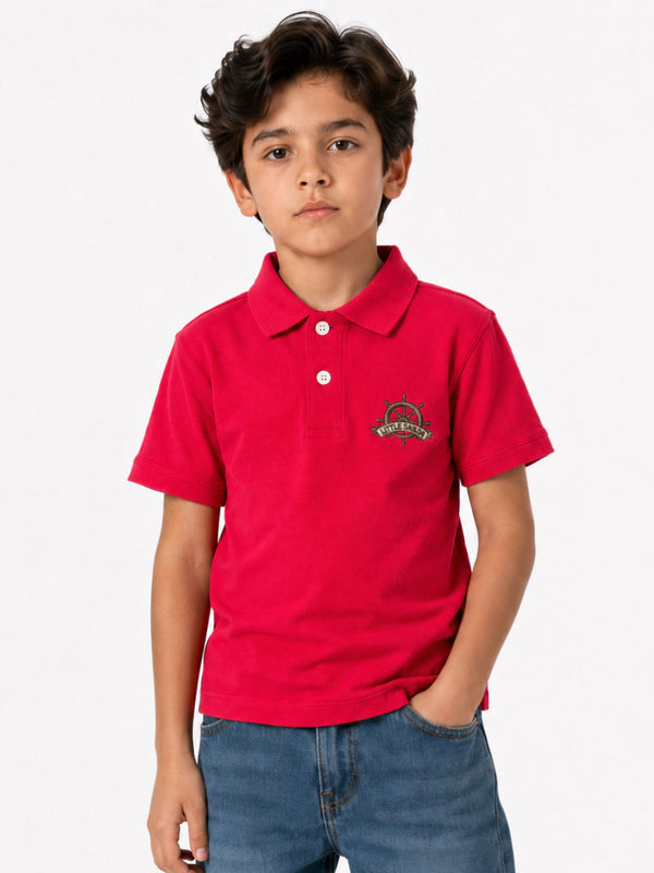 BOYS LITTLE SAILOR EMBROIDERED POLO SHIRT
