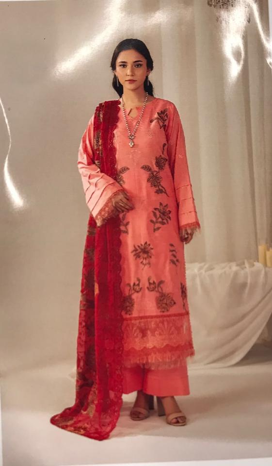 3pc print unstitched lelan print dopata