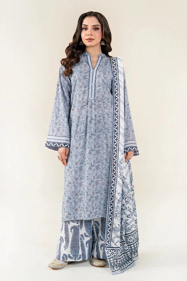 3PC Unstitched Printed Lawn Suit | KLA-3989