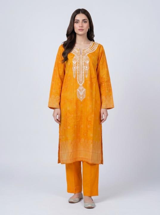 2 Piece - Digital Printed Embroidered Suit - 1928