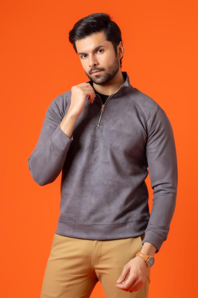 Suede Scuba quartz Quarter-Zip Sweatshirt