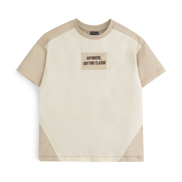 Beige Panel Patch T-Shirt