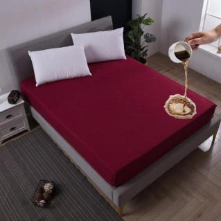 Terry Waterproof Mattress Protector- Maroon