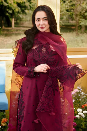 PC-42 Silk Embroidered 3 Piece Stitched Suit