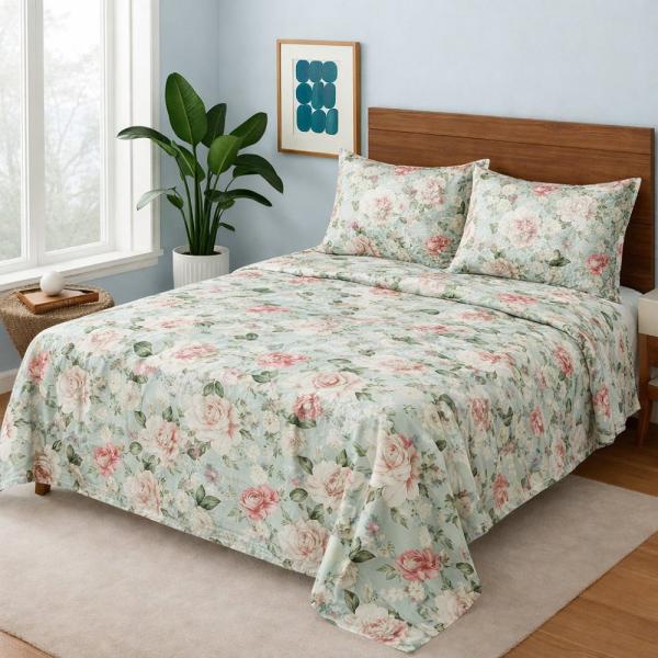 Green FLower - Bedsheet Set