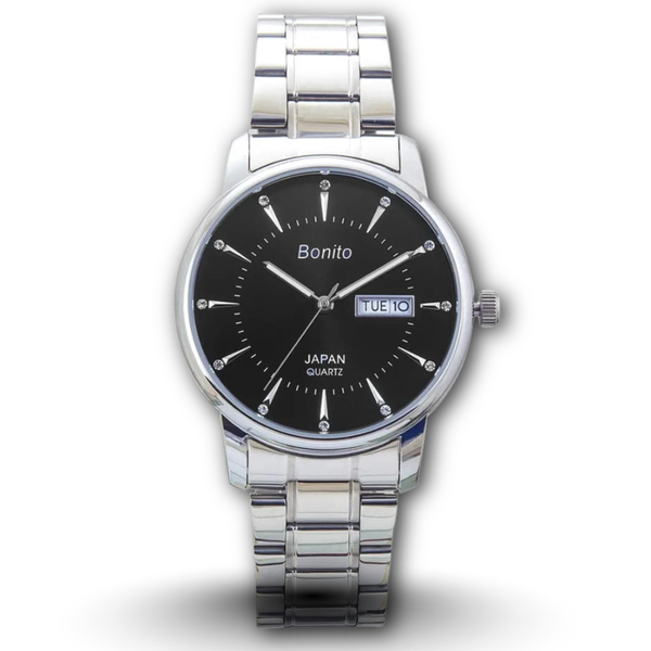 Bonito K-6128-CH-BLK Metal Band Men Watch