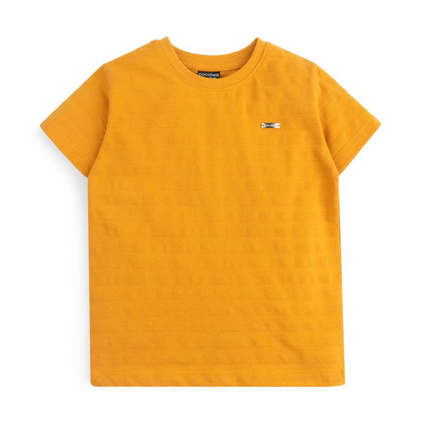 Mustard Textured Stripe T-Shirt