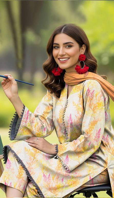 SAFA – DORIA LINEN PRINTED 3-piece - Design 07