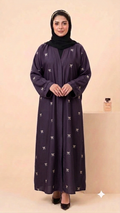 Bow Drop Abaya - Purple
