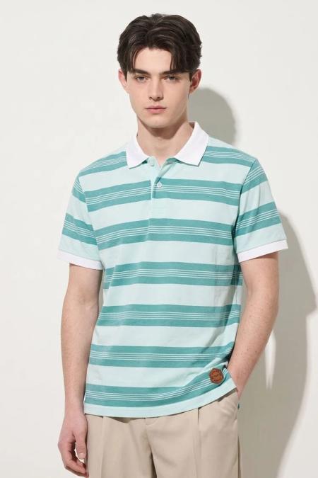 Eternity Men's Logo Yarn Dyed Polo Shirt Turquoise