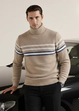 THE GLACIER STRIPE SWEATER-TAN