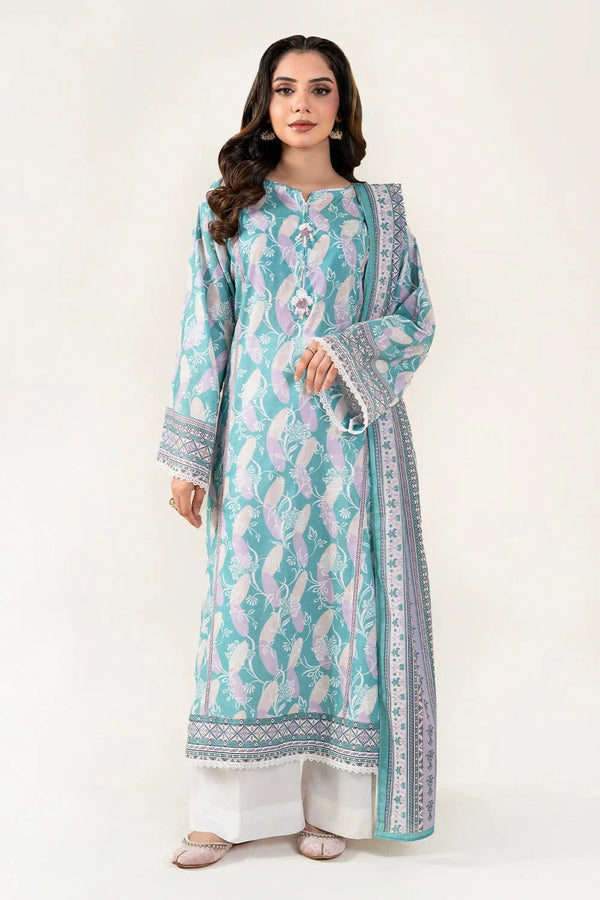 3PC Unstitched Printed Lawn Suit | KLA-3986