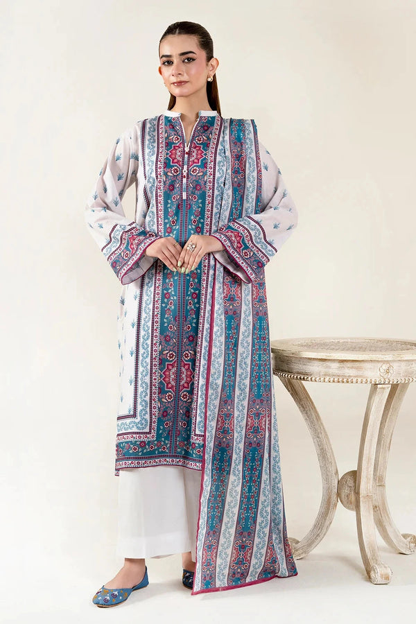 2PC Unstitched Printed Lawn Shirt & Dupatta | KSD-4058