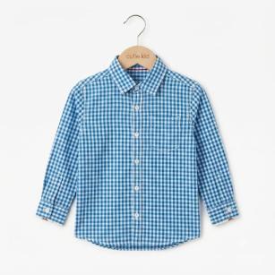 KIDS COTTON LUXURY CASUAL SHIRT - BLUE