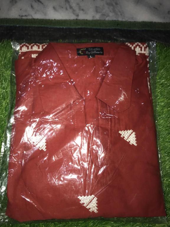 2Pc Stitched Embroidered Suit - oringe