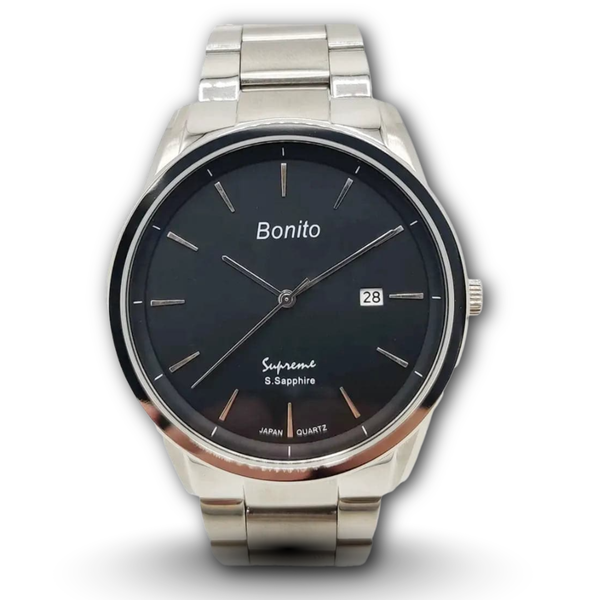 Bonito K-5121-CH-BLK Metal Band Men Watch