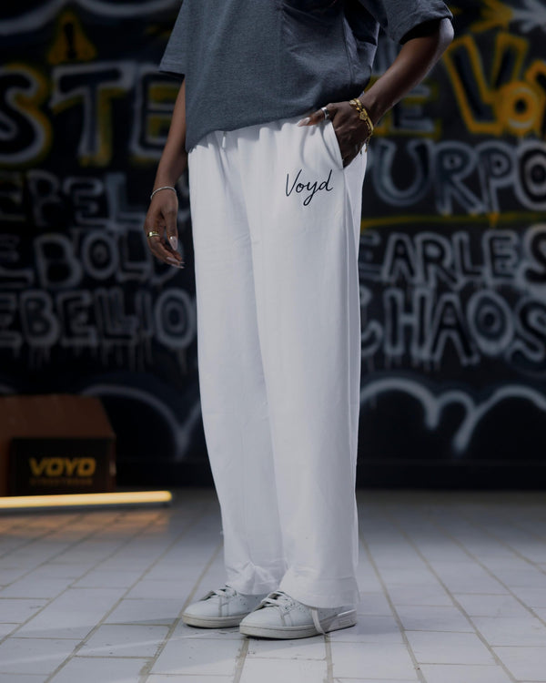 BAGGY WIDE LEG TROUSERS WHITE