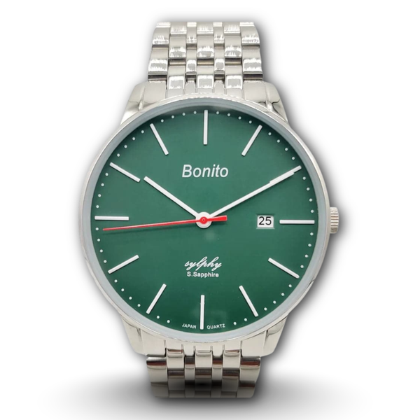 Bonito K-5132-CH-GRN Metal Band Men Watch