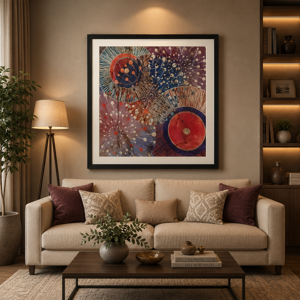 Abstract Geometric Wall Art Frame – Modern Luxury Canvas Decor for Living Room