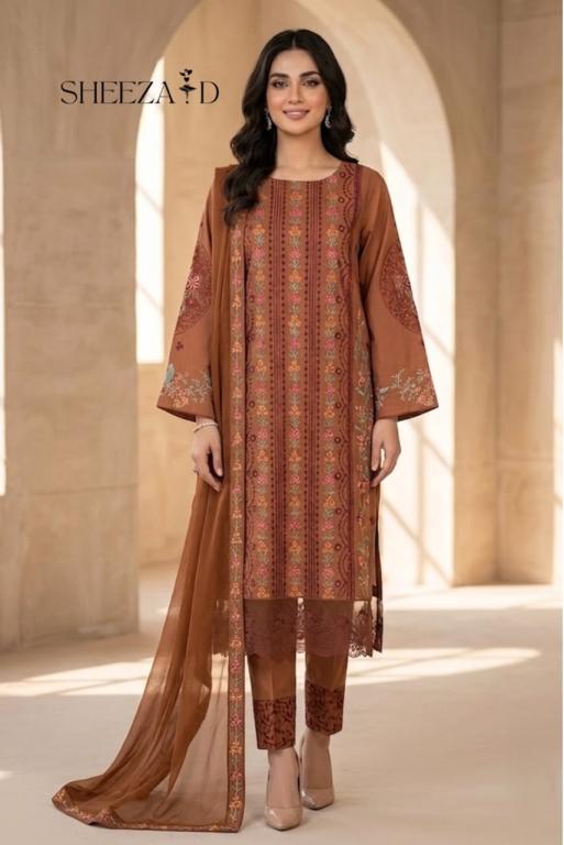 Cinnamon Bloom â€“ 3 Piece Embroidered Lawn Suit