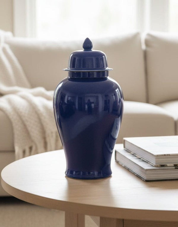 Classic Navy Blue Ceramic Jar