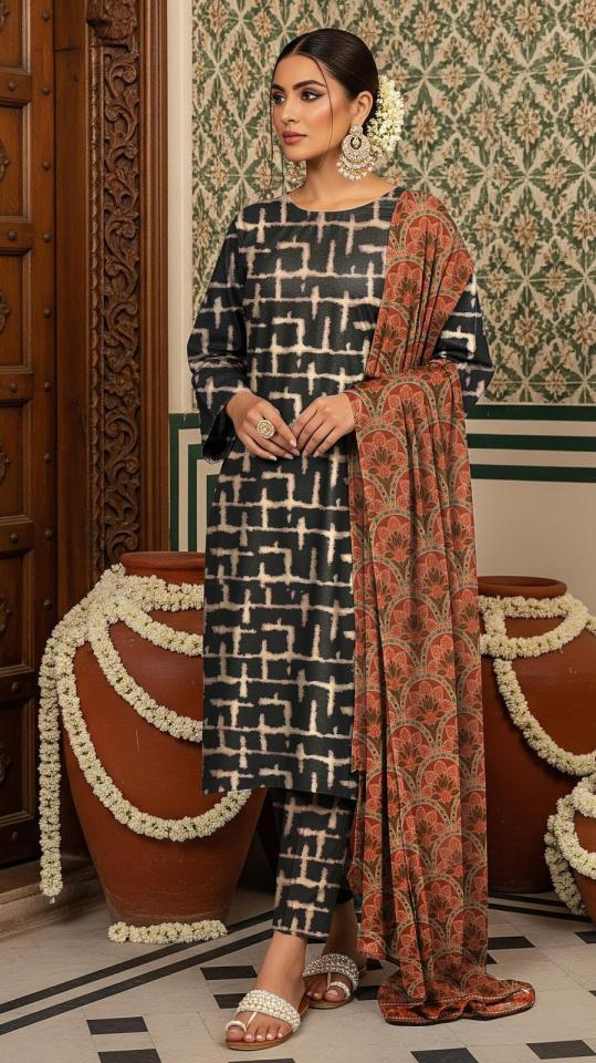 SAFA – DORIA LINEN PRINTED 3-piece - Design 02