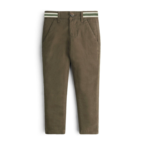 Olive Stripe Waist Cotton Pant