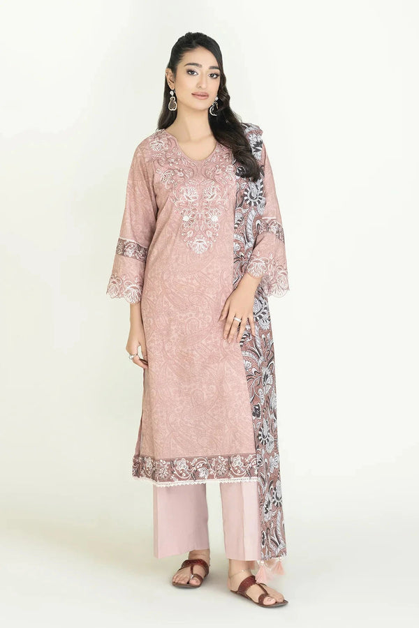 3PC Stitched Embroidered Lawn Suit | KL-RTW-3903