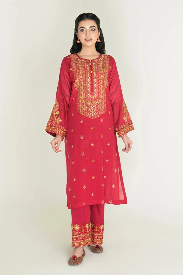2PC Stitched Embroidered Lawn Shirt & Trouser | RKTE-3854