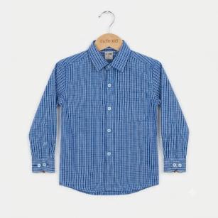 KIDS COTTON LUXURY CASUAL SHIRT - BLUE