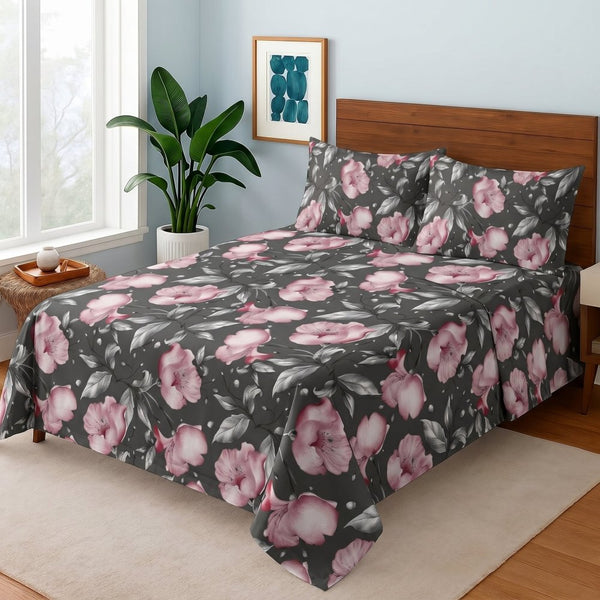 Charcoal Rose - Bedsheet Set