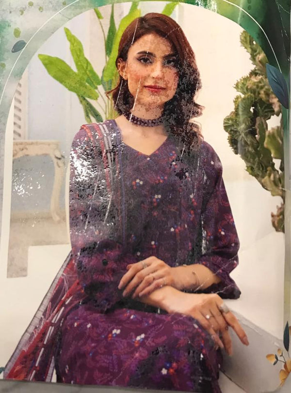 3pc print unstitched lelan print dopata