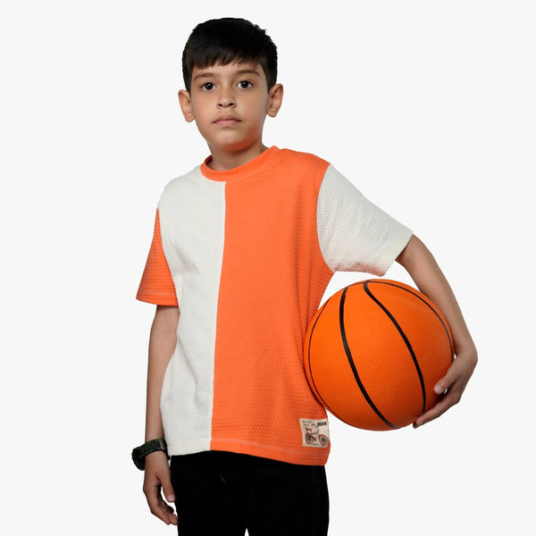 Orange/White Panel Tee