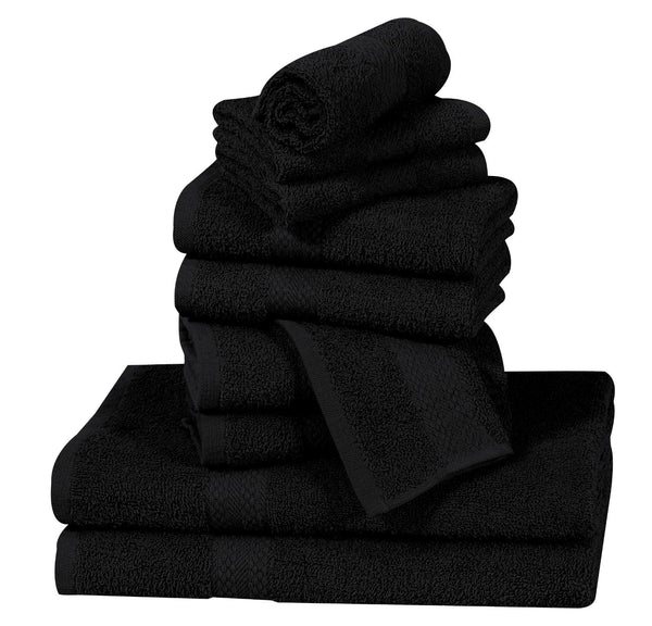 Elovery 10 Pieces Black Towel Set – Premium Soft Luxury Bathroom Collection