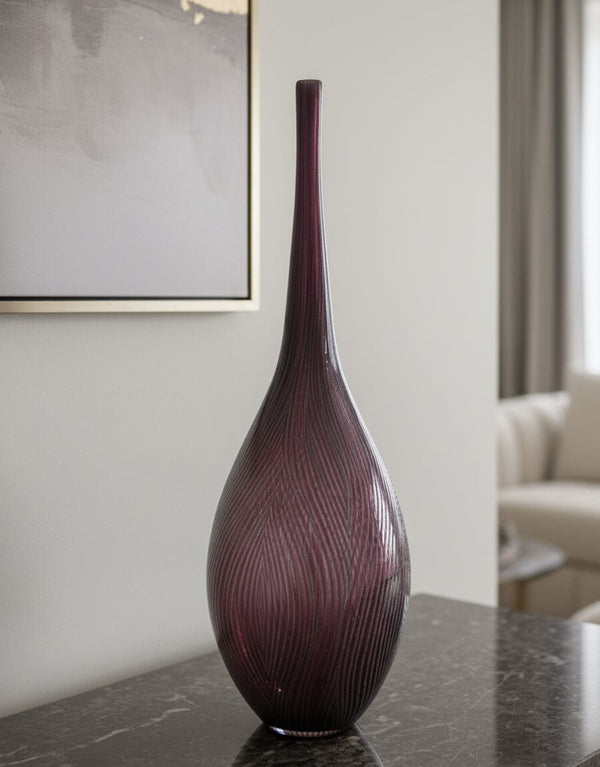 Amethyst Teardrop Glass Vase