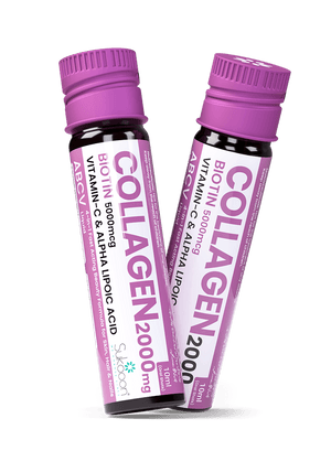 ABCV Liquid Collagen Shot 2000mg, Biotin 5000mcg (Pack of 15 Vials)