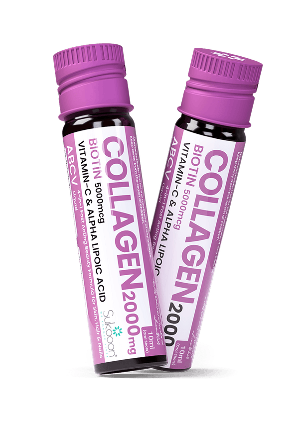 ABCV Liquid Collagen Shot 2000mg, Biotin 5000mcg (Pack of 15 Vials)