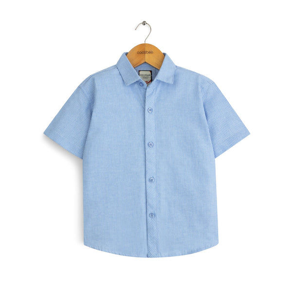 Sky Breeze Micro-Stripe Shirt