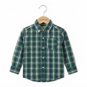 KIDS COTTON LUXURY CASUAL SHIRT - GREEN
