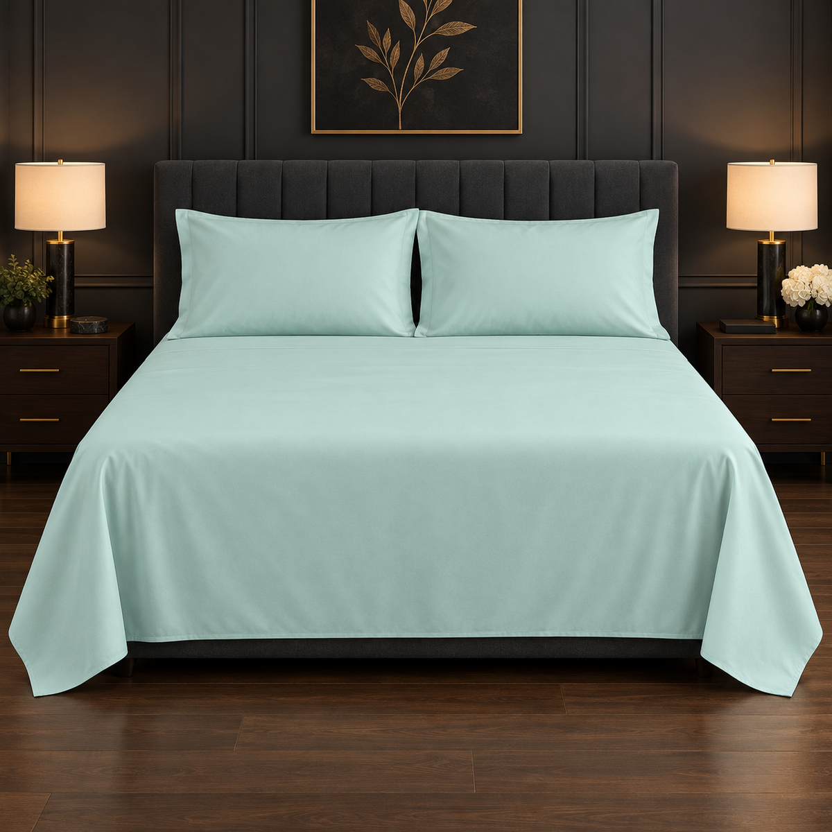 Premium Plain Bedsheet Set - Sage Green