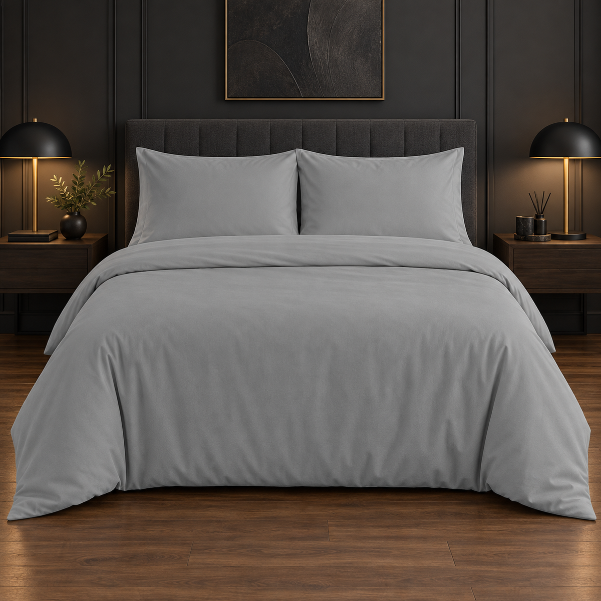 Premium Plain Bedsheet Set - Light Grey