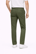 Olive Green Cotton Pant - Straight FitPantGarderobe Clothing