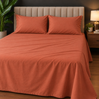 Premium Plain Bedsheet Set - Orange