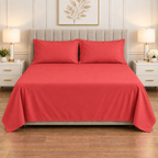 Premium Plain Bedsheet Set - Red