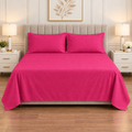 Premium Plain Bedsheet Set - Hot Pink