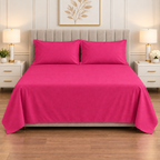 Premium Plain Bedsheet Set - Hot Pink